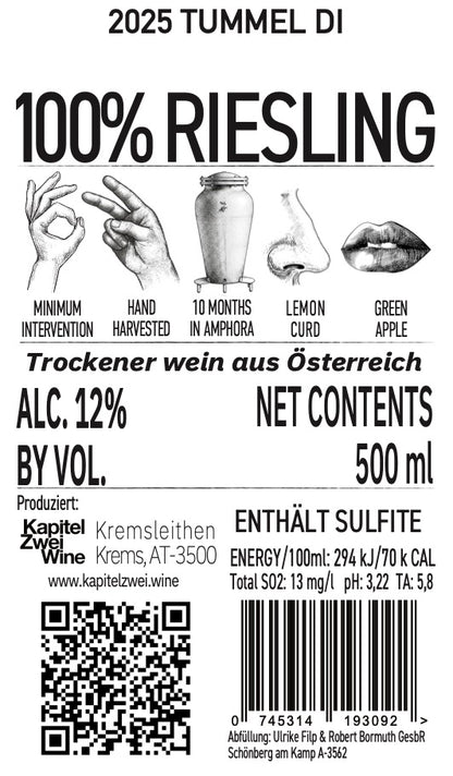 2025 Tummel Di - Kapitel Zwei Wine (500ml)